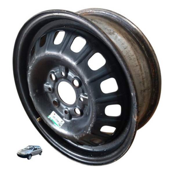 Ferro Roda 13 4 Furos Fiat Palio Uno Fiorino 2006 Preto