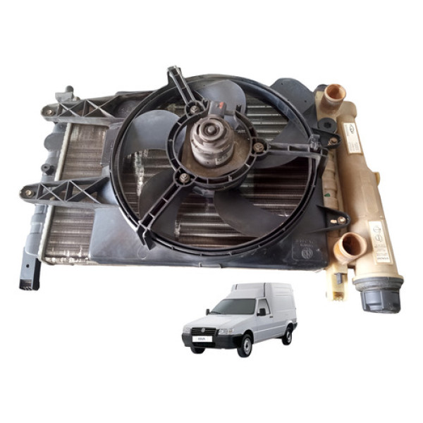 Radiador Água Defletor Ventoinha Sem Ar Fiat Fiorino 2006