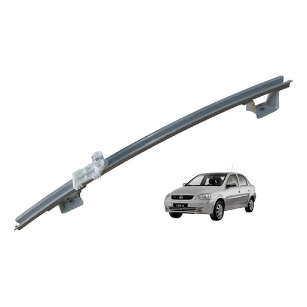Guia Vidro Porta Dianteira Esquerda Gm Corsa Joy Sedan 03 12 Prata