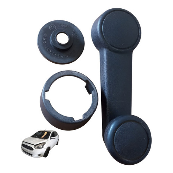 Manivela Elevação Vidro Traseiro Ford Ka Fiesta 2015 A 2021  Preto