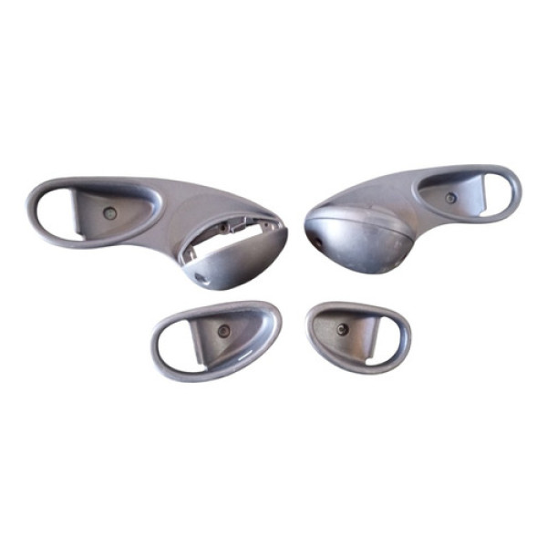 Moldura Maçaneta Dianteira Traseira Kit Fiat Palio 4p 2003   Preto Dianteira/traseira