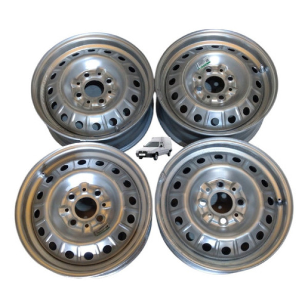 Jogo Roda Ferro Aro 13 4 Furos Fumagalli Fiat Fiorino 04 13 Prata