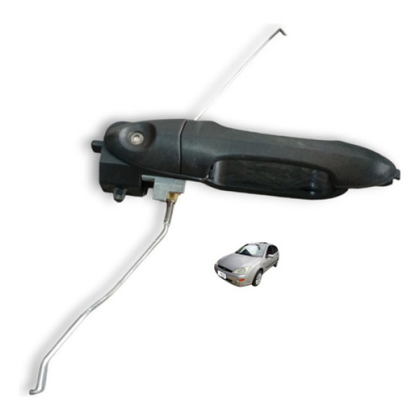 Maçaneta Externa Completa Dianteira Esquerda Focus Hat 01 08 Preto Dianteira