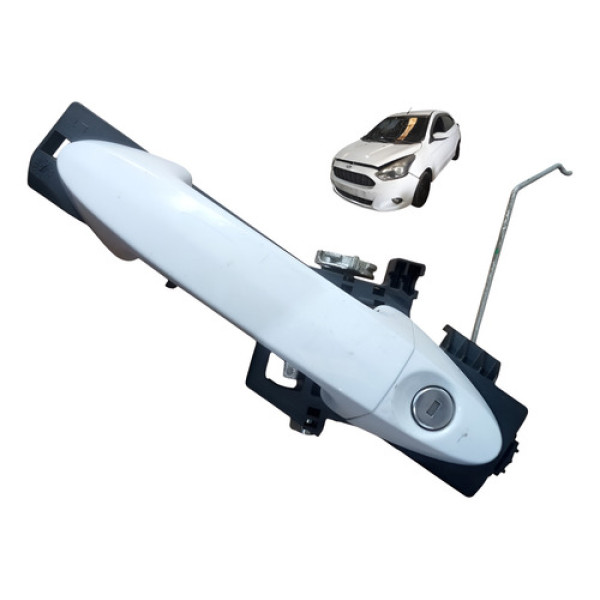 Maçaneta Externa Dianteira Esquerda Ford Ka Hatch 2015 2020 Branco Dianteira