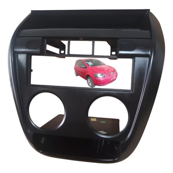 Moldura Painel Central Rádio Ventilação Vw Fox 2005 A 2009 Preto