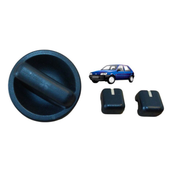 Kit Botão Interruptor Ventilação Ford Fiesta Mk3 1990 1995 Preto