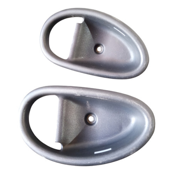 Par Moldura Maçaneta Interna Traseira Palio Siena 2003 2010  Preto Traseira