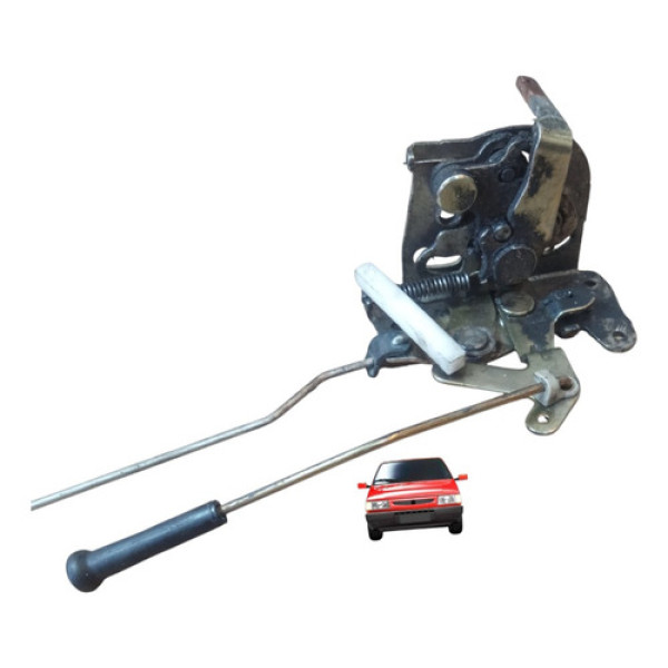 Trava Com Maçaneta Pino Porta Esquerda Fiat Uno 2003 Prata Dianteira