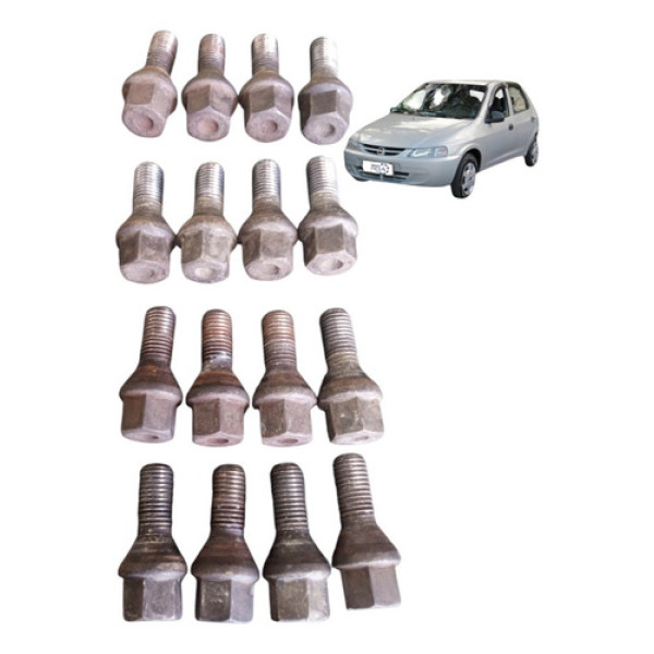 Jogo Parafuso Roda 16 Unidades Gm Celta 2001 A 2016 Original