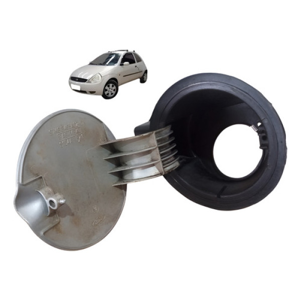 Portinhola Tampa Tanque Combustível Ford Ka Gl 1997 A 2007 Prata 2006