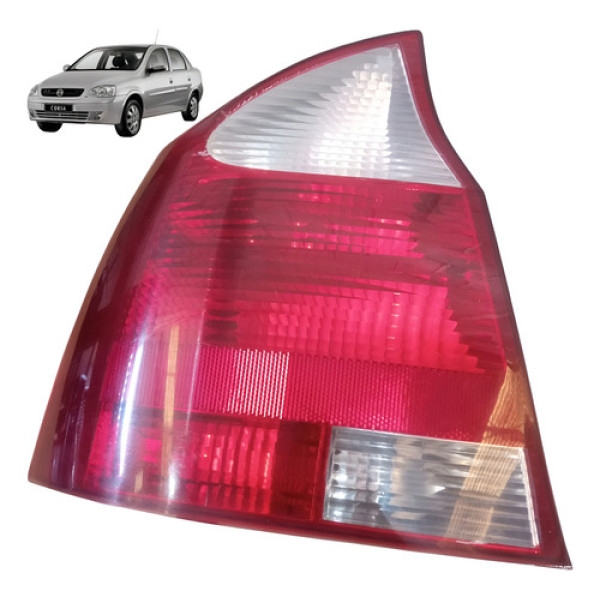 Lanterna Traseira Esquerda Gm Corsa Joy Sedan 2003 A 2012 Esquerdo/motorista Vermelho E Branco
