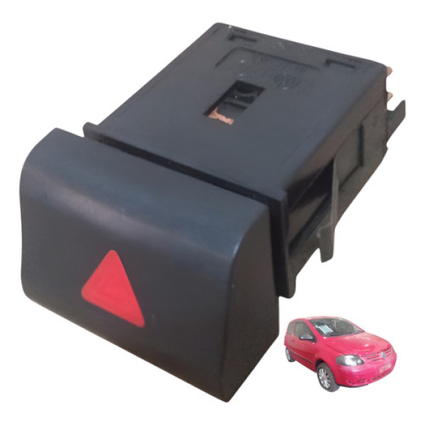 Botão Interruptor Pisca Alerta Vw Fox 2005 A 2009 Original Preto E Vermelho