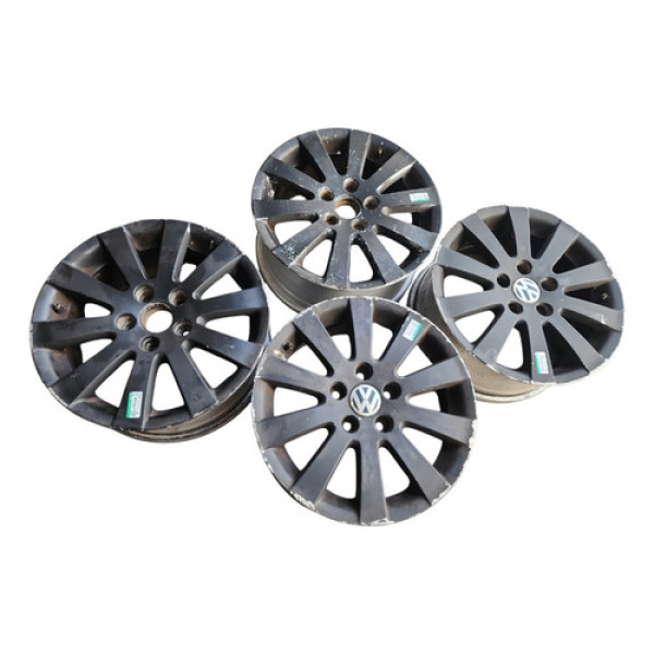 Jogo Roda Alumínio Aro 16 5 Furos Passat Var B6 2006 2010  Preto/prata