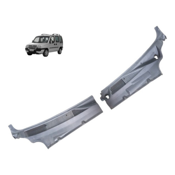 Par Grade Churrasqueira Ld Le Fiat Doblo Elx 2004 2012  Preto Plástico