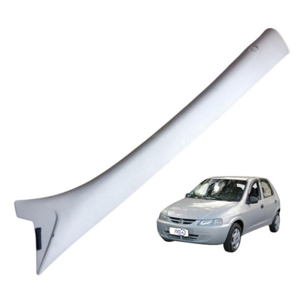 Moldura Coluna Parabrisa Esquerdo Cinza Macaw Gm Celta 01 05