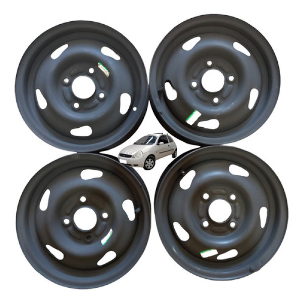 Jogo Roda Ferro Aro 13 4 Furos Ford Ka Gl 2006 2007 Fosco