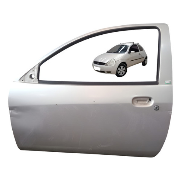 Porta Esquerdo Motorista Ford Ka Gl Baratinha 2006 2007 - Dianteira - Esquerdo Motorista - Prata