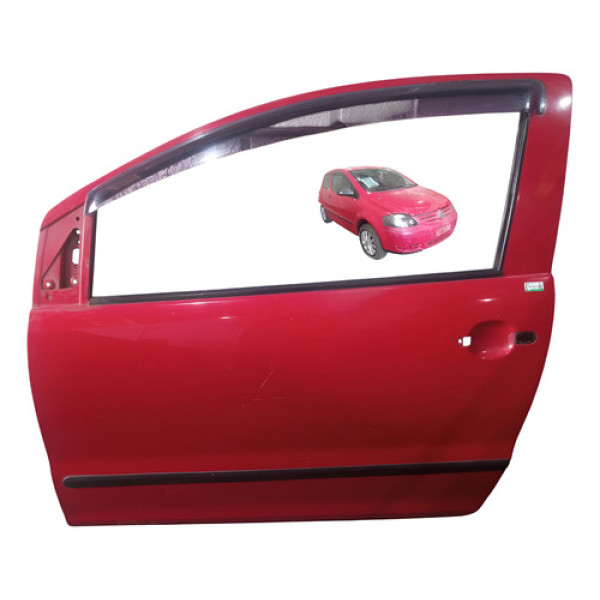 Porta Dianteira Esquerda Vw Fox City 2 Portas 2005 A 2009 Vermelho Dianteira Esquerdo Motorista