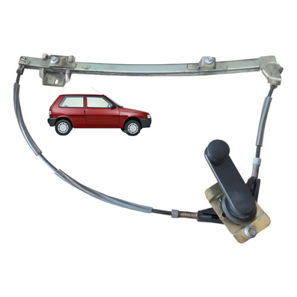 Máquina Vidro Porta Esquerda Manivela Fiat Uno 2portas 2004