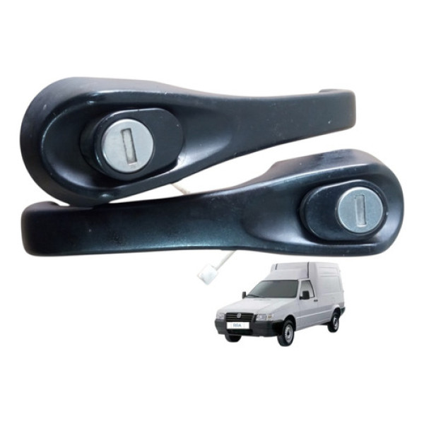 Par Maçaneta Externa Porta Direita Esquerda Fiorino 2006 Preto Dianteira