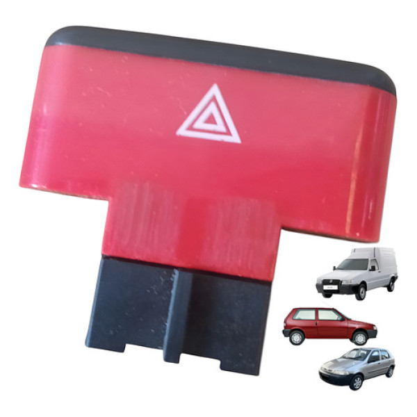 Botão Pisca Alerta Fiat Fiorino Palio Uno Fire 1996 A 2006 Preto/vermelho