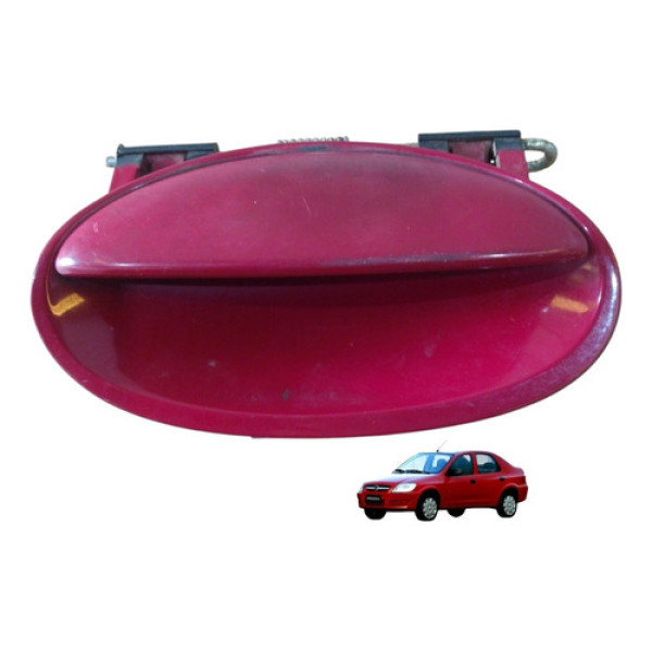 Maçaneta Externa Traseira Direita Gm Prisma Maxx 1.4 07 12 Vermelho Traseira