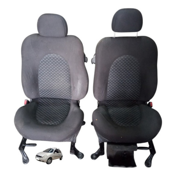 Par Banco Dianteiro Direito Esquerdo Ford Ka Gl 3p 2003 2007 Preto Acinzentado