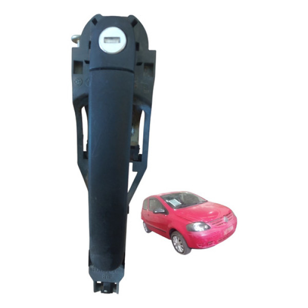 Maçaneta Externa Dianteira Esquerdo Vw Fox 2 Portas 05 09  Preto Dianteira