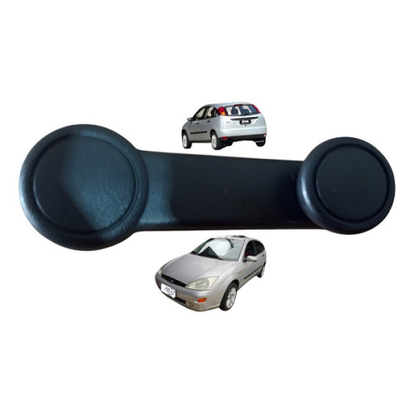 Manivela Vidro Traseiro Ford Focus Hatch 2001 2008 Preto