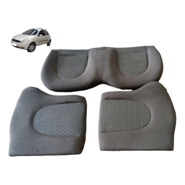 Banco Traseiro Assento Encosto Ford Ka Gl 2003 2007 Original Preto Acinzentado