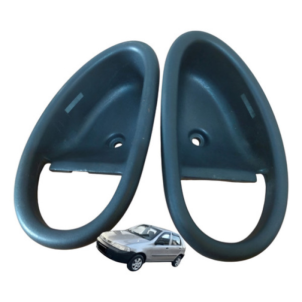 Moldura Maçaneta Interna Porta Fiat Palio 1996 2006 - Preto  Preto Dianteira