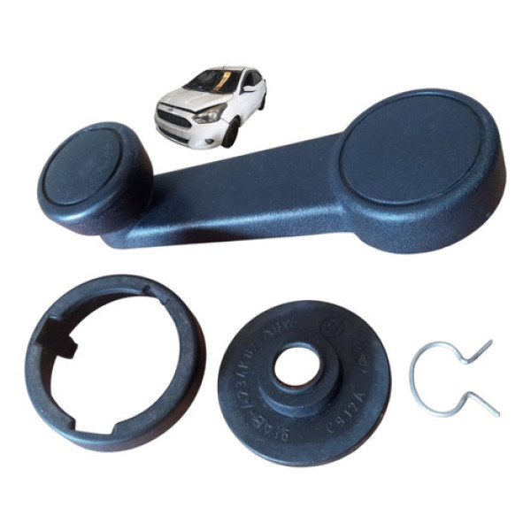 Manivela Elevação Vidro Traseiro Ford Ka Fiesta 2015 A 2021 Preto