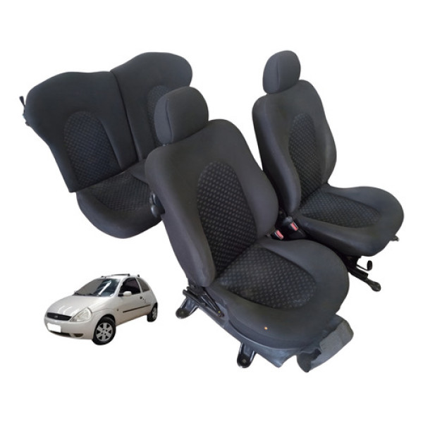 Jogo Banco Ford Ka Gl Hatch 1.0 Zetec Rocam 2006 2007 Preto Acinzentado