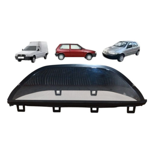 Lende Acrílica Painel Instrumentos Fiat Fiorino Uno Palio 05 Preto / Transparente