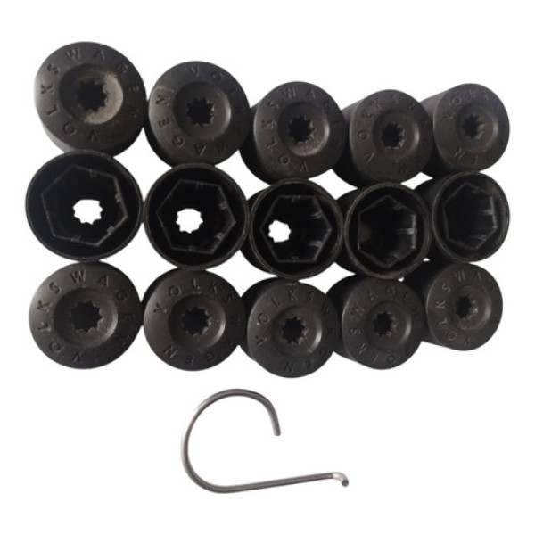 Capa Parafuso Roda Kit 15 Unidades Chave Passat Var B6 2006 Preto