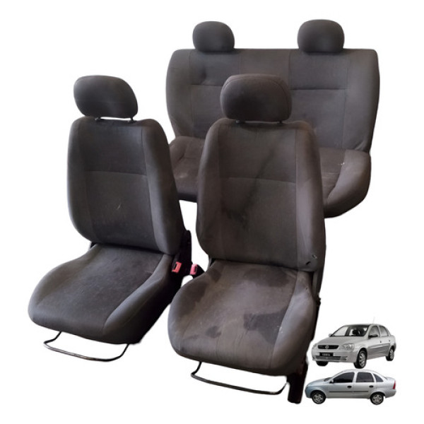 Jogo Banco Gm Corsa Joy 1.0 Flex Power Sedan 2006 Detalhes Cinza Chumbo