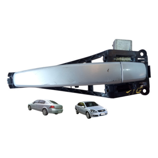 Maçaneta Externa Traseira Esquerda Gm Vectra Sedan 06 11 Pr Prata Traseira