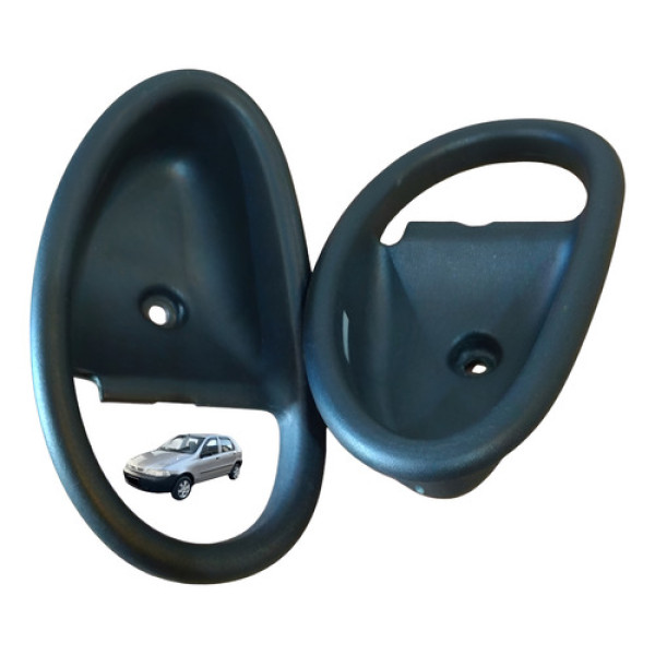 Moldura Maçaneta Interna Porta Fiat Palio 1996 2006 Preto Dianteira