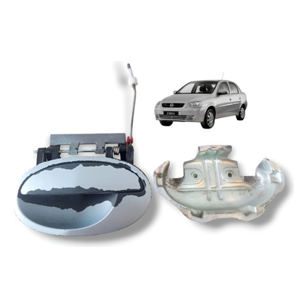 Maçaneta Externa Porta Traseira Esquerda Gm Corsa Joy 03 12 Prata Traseira