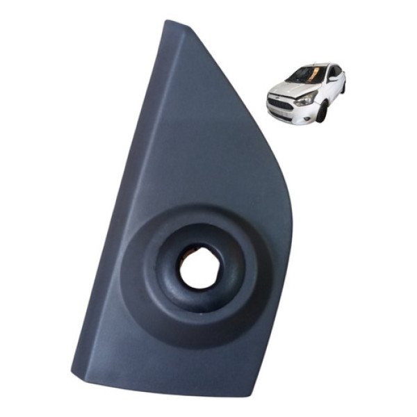 Acabamento Interno Retrovisor Esquerdo Ford Ka 2014 A 2020 Preto Acinzentado Cinza Escuro