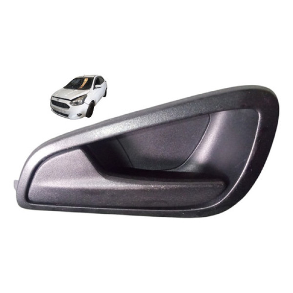 Maçaneta Interna Dianteiro Esquerdo Ford Ka 2015 A 2021 Preto Dianteira